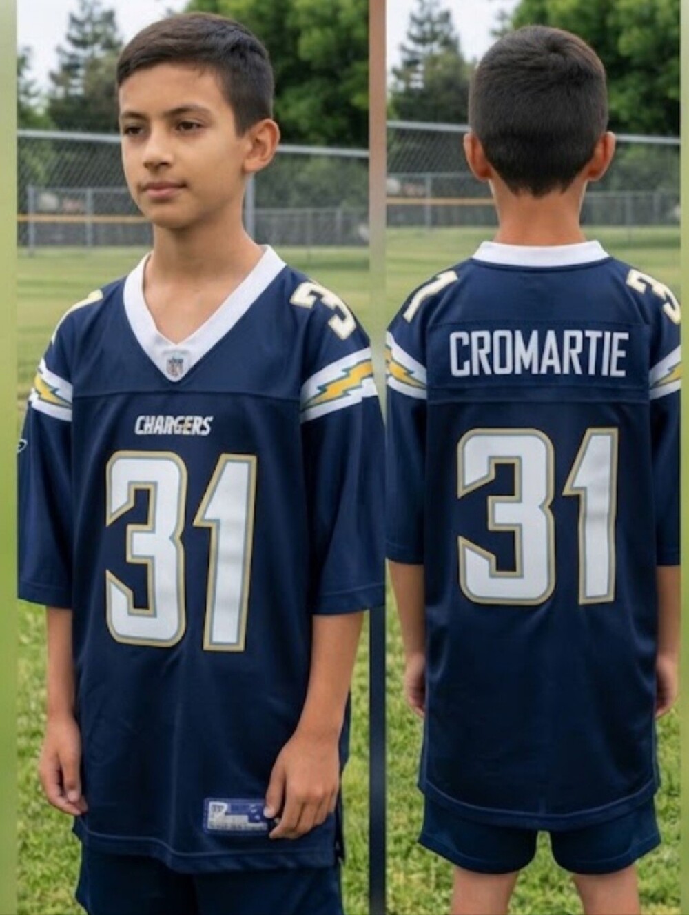 Youth Official NFL Reebok Chargers #31 Antonio Cromartie Jersey Size 14-16 (L)